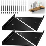 Aougo - supports d'étagère triangulaires de 15, 2 cm, lot de 4 supports de fixation murale en fer robuste ... Aougo - supports d'étagère triangulaires de 15, 2 cm, lot de 4 supports de fixation murale en fer robuste ...