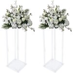 Support de fleurs transparent pack de 2, 24 pouces de haut 8 pouces de dia. d�coration de mariage centre ...