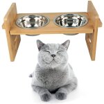 Support gamelle pour chien grande taille avec 2 gamelles, rglable en hauteur support elev en bois