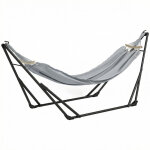 Support avec hamac - outsunny - pliable 2 en 1 pour hamac ou chaise suspendue sac de transport - m�tal ...