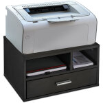 Relaxdays - support d'imprimante table de travail, 3 compartiments, agglomr, meuble hxlxp 22 x 40x ...