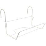 Support jardini�re crochet fer rond blanc 35x14 cm