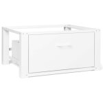 Idmarket - support pour machine à laver 63 x 54 cm socle réhausseur en métal avec tiroir Idmarket - support pour machine à laver 63 x 54 cm socle réhausseur en métal avec tiroir