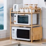 Skecten® support pour micro - ondes en bambou à 3 couches, étagère de cuisine avec 4 crochets et support ... Skecten® support pour micro - ondes en bambou à 3 couches, étagère de cuisine avec 4 crochets et support ...