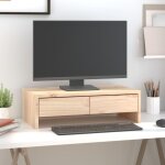 Vidaxl ? support pour moniteur en bois de pin massif 50x27x15 cm ? cadre stable ? espace de rangement ...