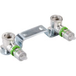 Support mural de 2 appliques m�tallique � sertir pour tubes multicouche - diam�tre 16x2 - filetage 3 ...