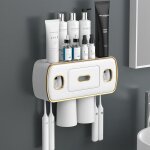 Support mural pour brosse � dents avec double distributeur automatique de dentifrice, porte brosse � ...