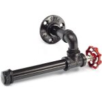 Support mural pour papier de toilette vintage et industriel accessoire de salle de bain porte - papier ...