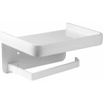 Support mural pour rouleau de papier toilette avec �tag�re de rangement en aluminium pour salle de bain ...