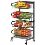 Support de panier de fruits de cuisine r�glable � 4 couches, support de stockage de l�gumes, support ...