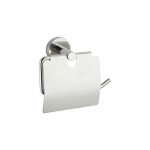 Support papier toilette mural, porte papier toilette avec couvercle, bosio shine, acier inox, 15x13, ...
