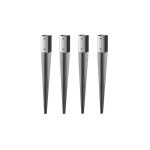 Support pied de poteau 7 x 7 x 75 cm ( 7x7 ) à enfoncer galvanisé à chaud lot de 4 Support pied de poteau 7 x 7 x 75 cm ( 7x7 ) à enfoncer galvanisé à chaud lot de 4