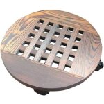 Support porte plantes en bois massif ? base mobile avec roulettes ? diam�tre 25 cm ? finition non toxique ...