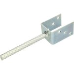 Support de poteau en u 71 mm pied de poteau ancrage  bton galvanis  chaud longueur 190 mm  sceller ...