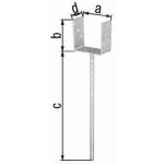 Support de poteau u eta - 10 / 0210 101x100x400x60mm tzn avec ancrage en bton longue ext.