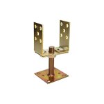Support de poteau  visser forme u 80 ? 120 mm, pied de poteau ancre de poteau rglable en acier galvanis ...