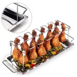 Support poulet - support cuisse de poulet ? support poulet barbecue - acier inoxydable robuste pour 12 ...