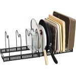 Support de rangement extensible pour couvercles de casseroles, casseroles et po�les avec 12 compartiments ...