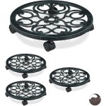 Support roulant plantes rond, lot de 4, en métal, plateau roulant pots à fleurs, aspect antique, vert ... Support roulant plantes rond, lot de 4, en métal, plateau roulant pots à fleurs, aspect antique, vert ...