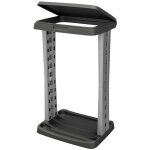 Support sacs - poubelle rectangulaire avec couvercle et anneau de serrage - 120 l - support plastique ...