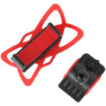 Support smartphone v�lo universel en silicone rouge - support gps pour vtt et accessoires cyclisme