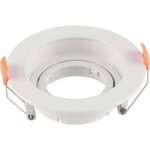 Support de spot encastrable led rond v - tac gu10 blanc r�glable