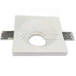 Support de spot encastr� led carr� v - tac gu10 et gu5. 3 (mr16) corps en pl�tre blanc
