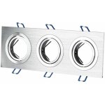 V - tac - support de spot encastr rectangulaire triple led 3 x gu10 en aluminium rglable