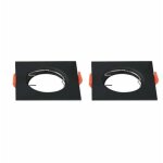 Support de spot encastr led carr v - tac gu10 noir (bote de 2 pices)