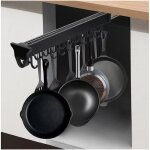 Support suspendu pour casseroles avec 10 crochets, 56 cm (22 po), coulissant, avec rail coulissant. organisate ...