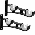 Support de tringle  rideaux double draperie tringle supports noir supports de tringle  rideaux en robuste ...