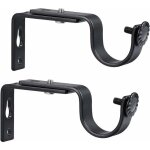 Supports de tringle  rideau rglable support de barre de rideau 20 - 28mm (noir) 2pcs?