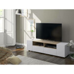 Dmora - support tv topeka, buffet tv salon, meuble de t�l�vision moderne, buffet bas polyvalent, cm 138x42h36, ...
