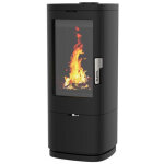 Supra - fr9016180b - po�le � bois - vision verticale - fonte - noir - sortie sur l maonie