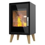 Supra - po�le � bois jacco sur pied 4. 8kw en acier - �tanche - eco design