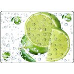 Surface de d�coupe citron vert en verre 28. 5 x 20 cm