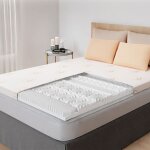 Surmatelas 140 x 190 cm mousse � memoire de forme + housse en bambou - sur - matelas simple - 13 zones ...