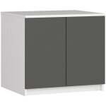 Akord - surmeuble pour armoire s60 blanc 60 cm 2 portes fa�ade gris graphite 2 �tag�res 60x51x55 cm