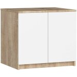 Surmeuble pour armoire akord s60 ch�ne sonoma 60 cm 2 portes fa�ade blanche 2 �tag�res 60x51x55 cm