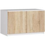 Akord - surmeuble pour armoire s90 blanc 90 cm 2 portes fa�ade ch�ne sonoma 2 �tag�res 90x51x55 cm