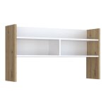 Meubletmoi - surmeuble de bureau 110 cm blanc mat et d�cor bois de ch�ne - odyss�e