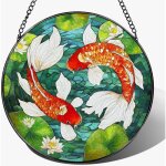 Suspension vitrail attrape - soleil d�coratif, d�coration murale maison, cadeau original no�l cr�maill�re, ...