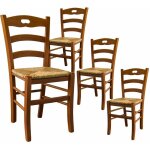 Altobuy - suzy - lot de 4 chaises teint chne et assises en paille