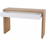 Svita - angular bureau avec tiroir coiffeuse 120x40x76 cm ch�ne blanc