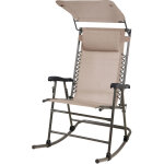 Chaise  bascule pliable outdoor avec protection solaire appui - tte accoudoir beige - svita
