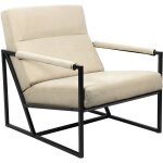 Svita - chaise longue chris chaise de cocktail chaise rembourr�e avec accoudoirs beige