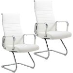 Svita office comfort lot de 2 chaises visiteur cantilever avec accoudoirs, chaise de conf�rence sans ...