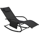 Svita fjon deluxe chaise longue  bascule chaise longue de jardin bain de soleil poche latrale coussin ...