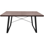 Svita industrial bureau aspect noyer avec pieds en mtal noir