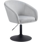 Jamaika fauteuil lounge fauteuil cocktail pied assiette avec accoudoirs velours gris clair - svita